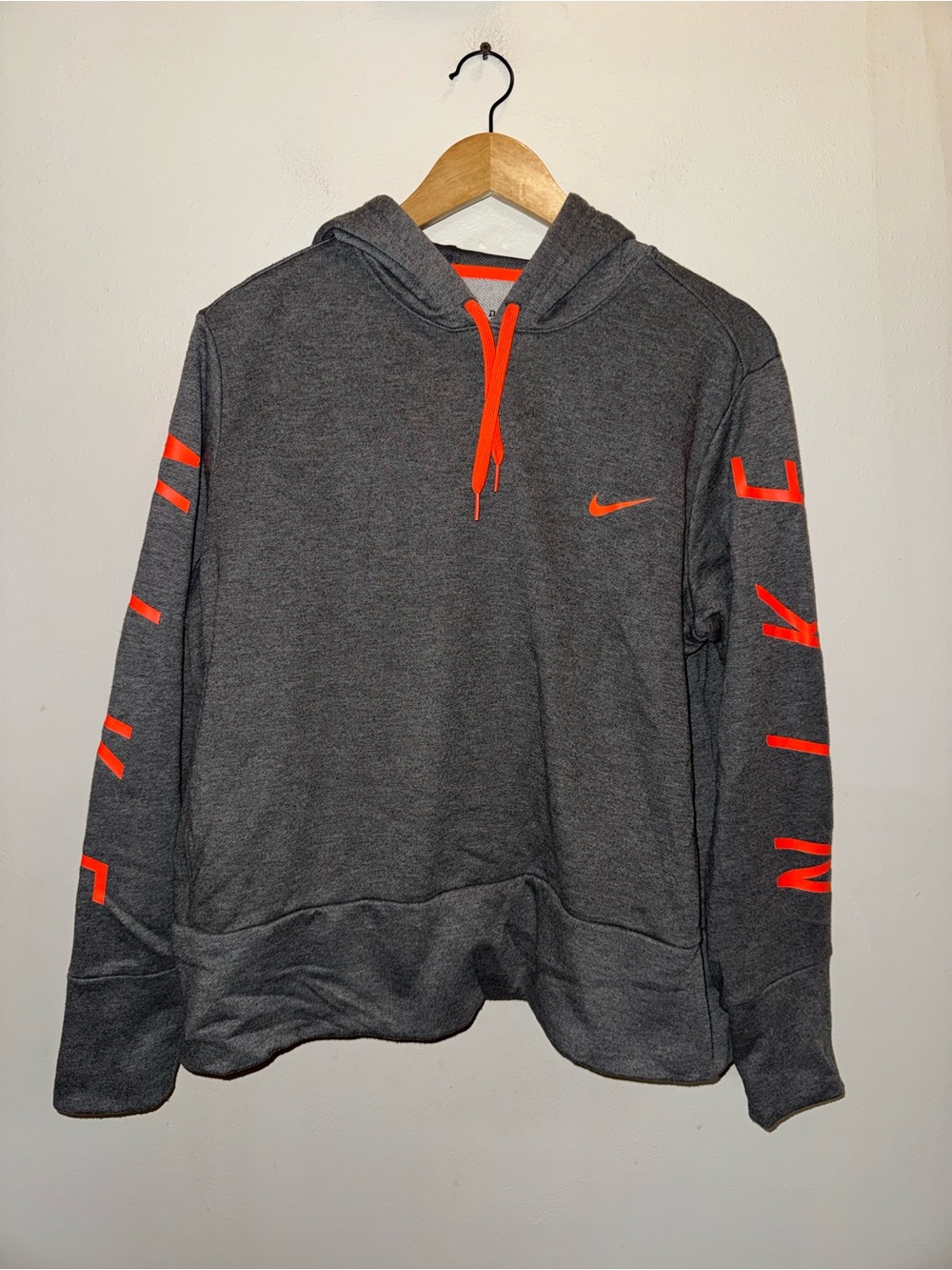 Nike Dri-FIT women's activewear hoodie with bright neon orange size Extra Large